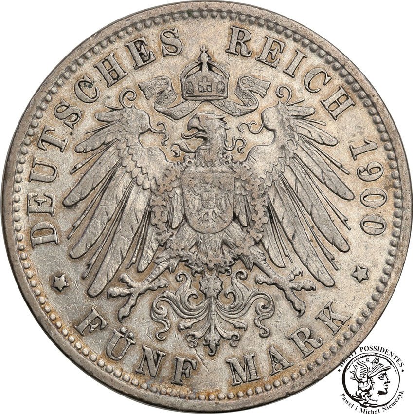 Niemcy, Bawaria. 5 marek 1900 D